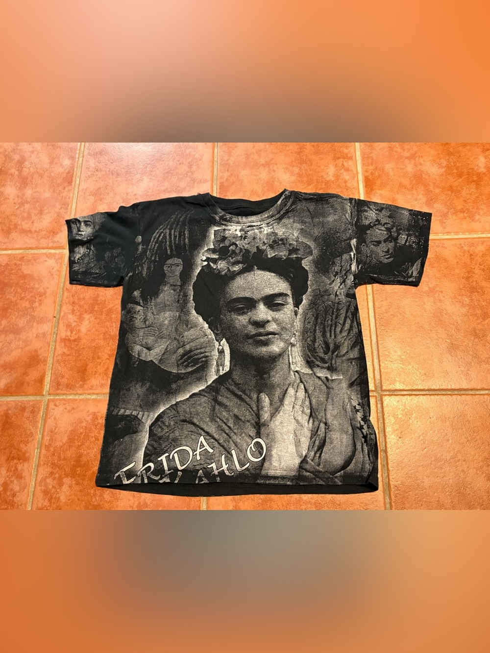 Frida Kahlo Graphic Black Short-Sleeve Men’s T-Shirt vintage AOP
